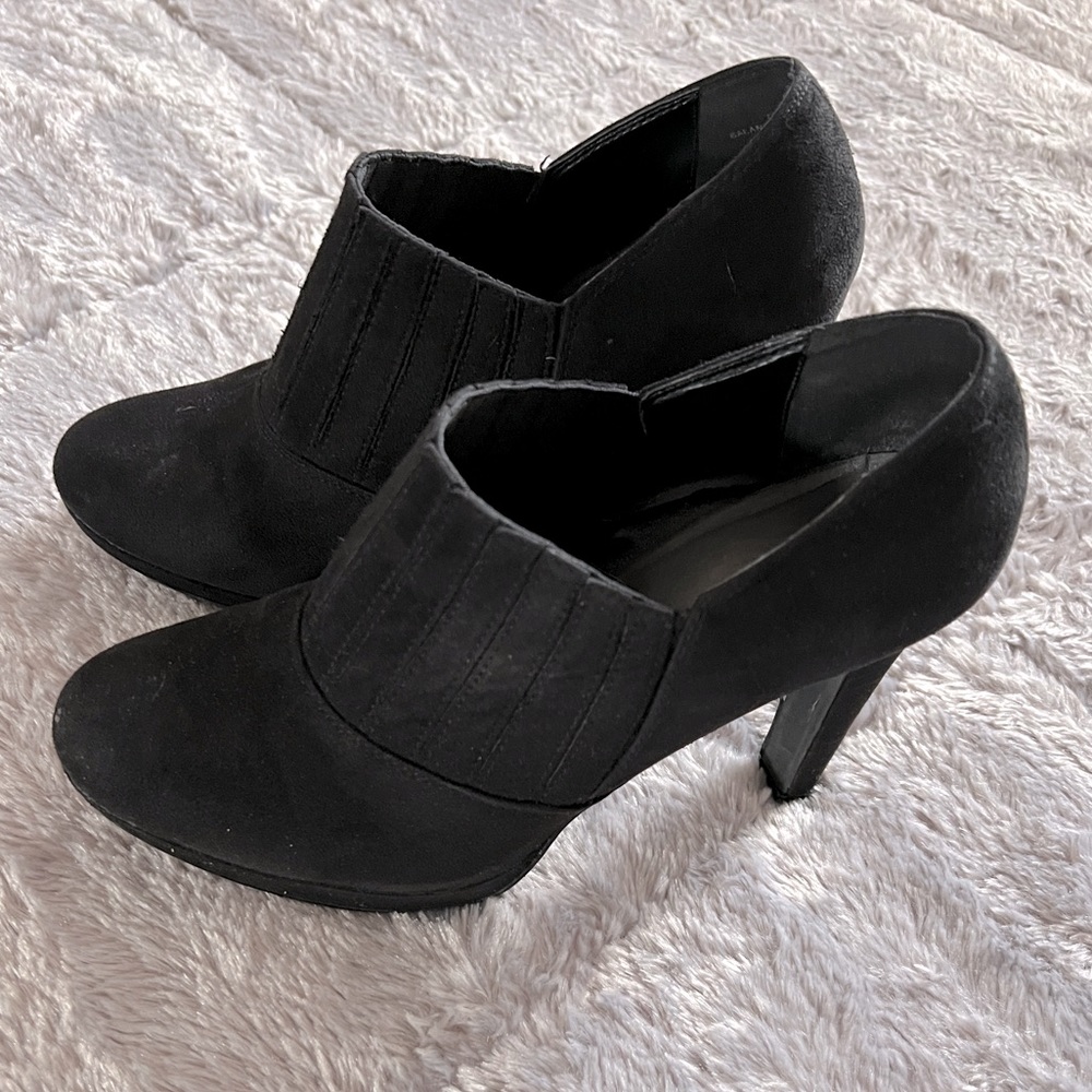 IMPO Black Suede High Heel Booties